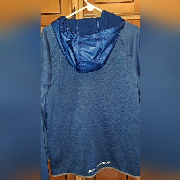 Men's Under Armour Cold Gear Storm Hoodie Jacket Logo Loose Fit Zip Front LG - Picture 4 of 9